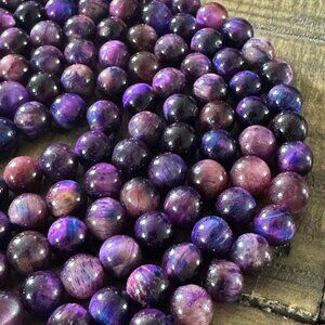 Galaxy Tigers Eye Bead Strand - 6mm